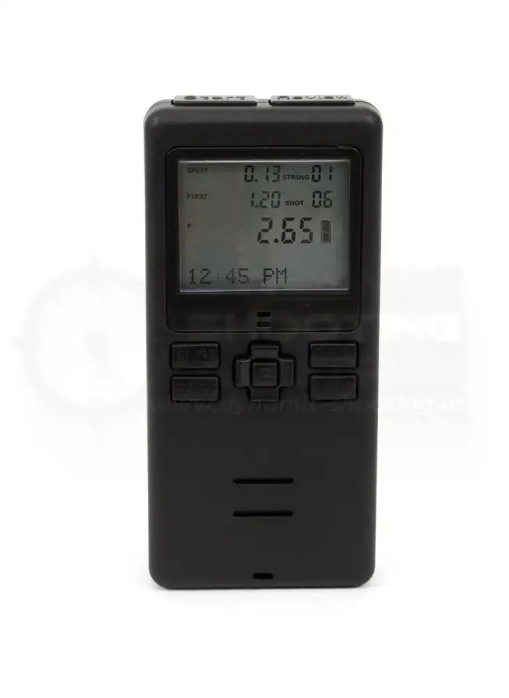 CED7000 IPSC Shot Timer Black Frontansicht mit eingeschaltetem Display