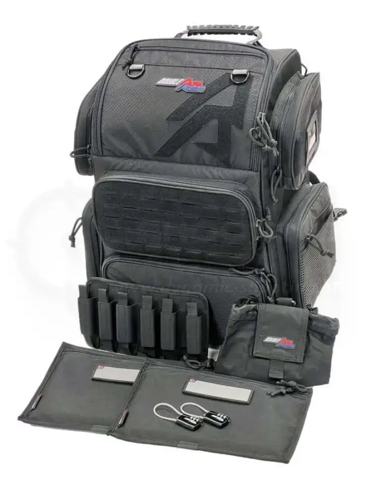 IPSC Rucksack Range Pack Pro Gen 2 - IPSC Rangebag von Double Alpha in der großen Ausführung mit Hülsensack, zwei Gun Sleeves und herausnehmbaren Magazintaschen