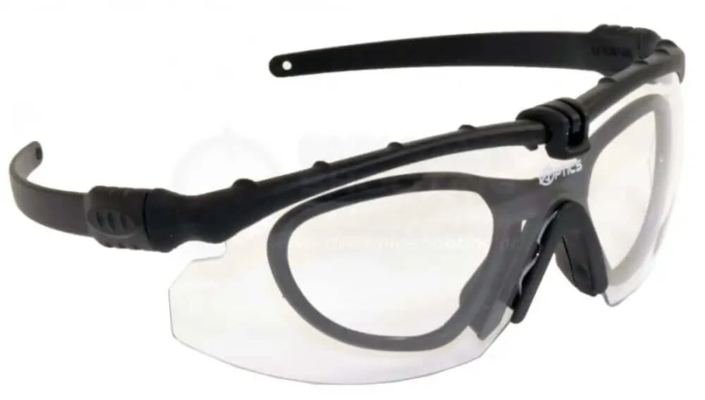 Schussbrille Schießbrille Schutzbrille Double Alpha für Brillenträger
