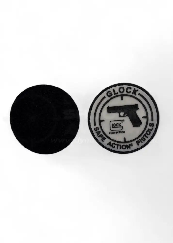 Glock Rubber Patch Gummi Patch mit Glock Safe Action Pistols Logo und Velcro Klett Gegenstück